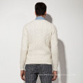 Acrylic Nylon Wool Alpaca Cable Knit Man Sweater